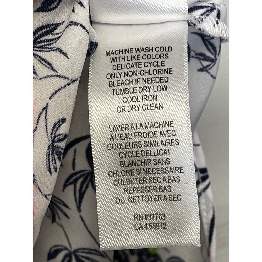 Laundry by Shelli Segal Shirt Womens Small White Floral Sleeveless Blouse Top - Picture 7 of 8